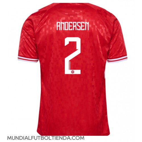 Camiseta Dinamarca Joachim Andersen #2 Primera Equipación Replica Eurocopa 2024 mangas cortas